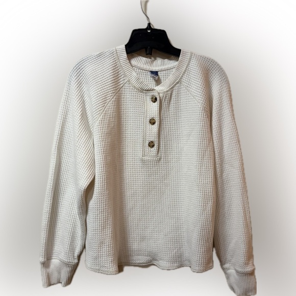 Old Navy Tops - Old Navy Plush-Knit Waffle Henley – Large – Long Sleeve